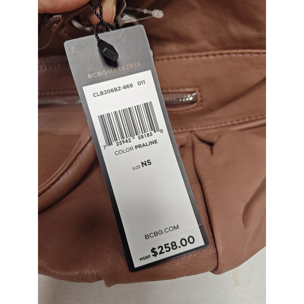 BCBGMAXAZRIA Praline Leather Handbag Satchel Crossbody Bag NWT CLB206BZ-869 NS - Picture 8 of 16